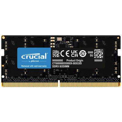 Ein Crucial DDR5 SODIMM-RAM-Modul mit blauem Label und Produktinformationen.