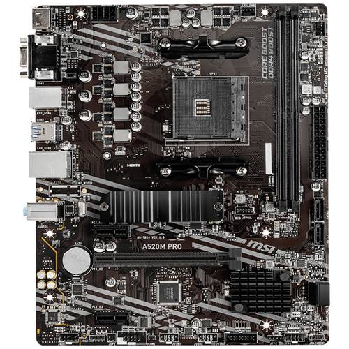 MSI A520M PRO Mainboard Sockel (PC) AMD® AM4 Formfaktor (Details) Micro-ATX Mainboard-Chipsatz AMD® A520