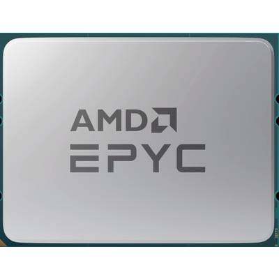 Ein Prozessor mit dem Logo 'AMD EPYC', sichtbar auf einer metallischen Oberfläche.