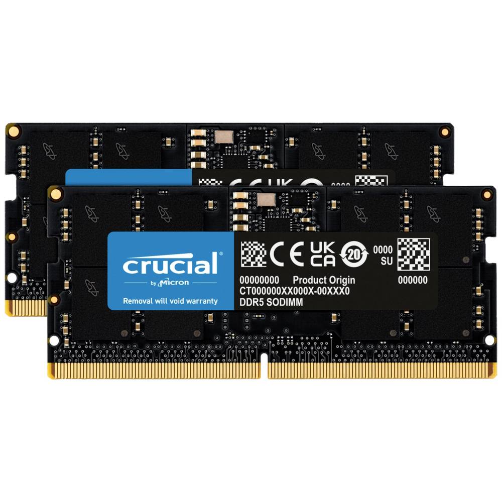 Crucial CT2K16G56C46S5 Werkgeheugenset voor laptop DDR5 32 GB 2 x 16 GB ECC 5600 MHz 262-pins SO-DIM