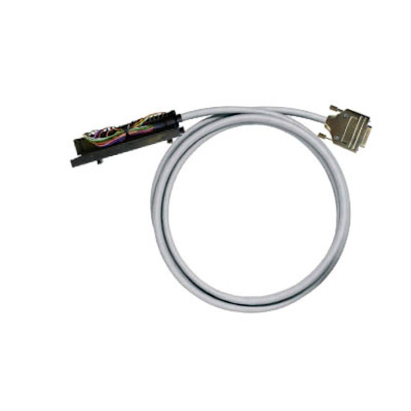 Ein graues Kabel mit offenem Ende zu einer Platine und einem RS232-Stecker.