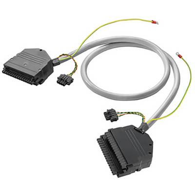 Ein graues Kabel mit zwei rechteckigen Steckern und bunten Drähten, zeigt eine Verbindungslösung für elektronische Geräte.