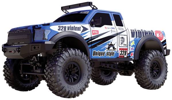 Amewi Dirt Climbing PickUp Race Brushed 1:10 RC Modellauto Elektro Crawler Allradantrieb (4WD) RtR 2,4 GHz Inkl. Akku und Ladegerät, mit Lichteffekt, inkl. Batterien