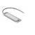 Silberfarbene, rechteckige LED-Leuchte mit schwarzem Kabel. Geeignet für flache, platzsparende Beleuchtungsanwendungen.