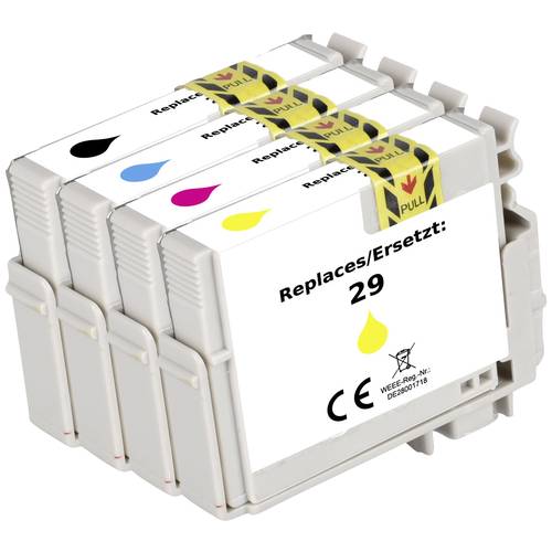 Renkforce Druckerpatrone ersetzt Epson 29, T2986, T2981, T2982, T2983, T2984 Kompatibel Kombi-Pack Schwarz, Cyan, Magent...