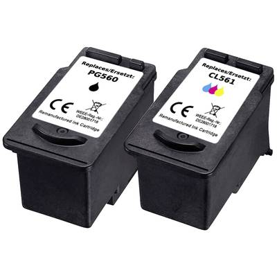 Renkforce Druckerpatrone ersetzt Canon PG-560, CL-561 Kompatibel Kombi-Pack Schwarz, Cyan, Magenta, Gelb RF-5706084