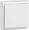 Ein weißer, quadratischer Lichtschalter ohne sichtbare Markierungen oder Texte. Geeignet für Wandmontage.