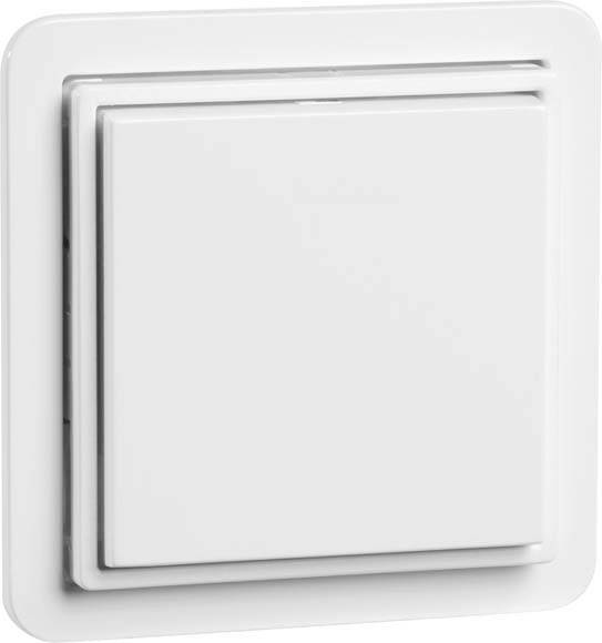 Ein weißer Lichtschalter an einer Wand, bereit zum Ein- oder Ausschalten der Beleuchtung.