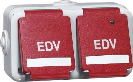 PEHA by Honeywell 1fach Komplett Schutzkontakt-Steckdose mit Klappdeckel Rot 814311 1 St.