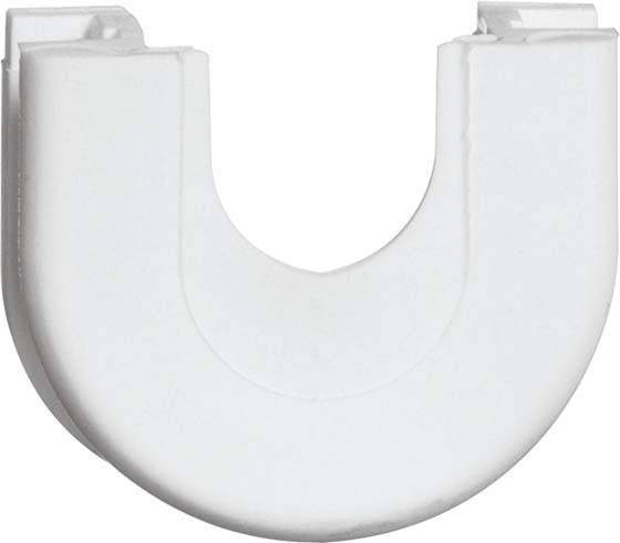 Weißer, U-förmiger, magnetischer Beschwerungsring für Duschvorhänge, hilft, Duschvorhänge an Ort und Stelle zu halten.