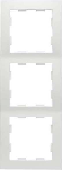 Dreifache, rechteckige, weiße Rahmenfassung, möglicherweise für elektrisches Zubehör oder Lichtschalter.