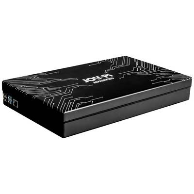 Ein schwarzes Gehäuse mit der Aufschrift 'JOY-IT ADVANCED', verziert mit weißen Schaltplanlinien.