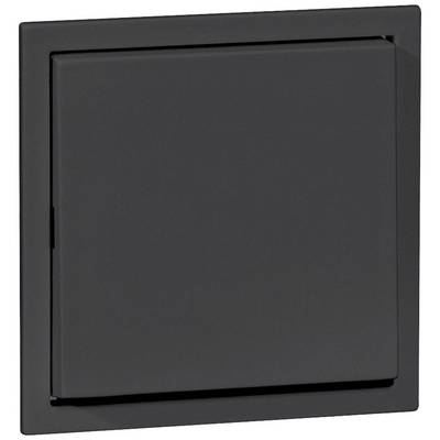 Schwarzer Lichtschalter an der Wand in quadratischem Design. Minimalistische und moderne Optik.