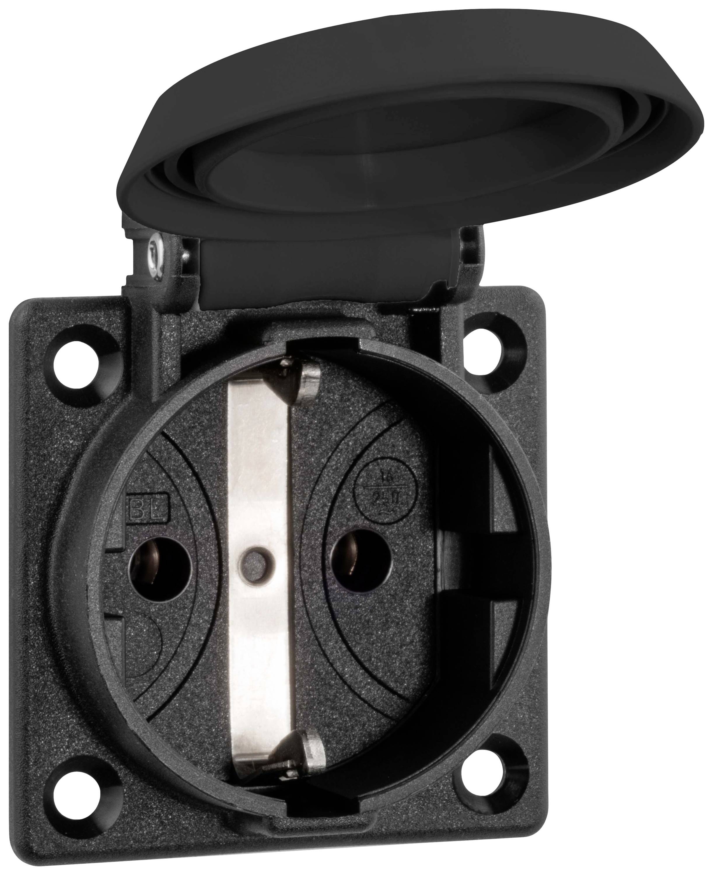 ABL GmbH Schuko-Einbausteckdose Thermoplast IP54 sw 1661000-1