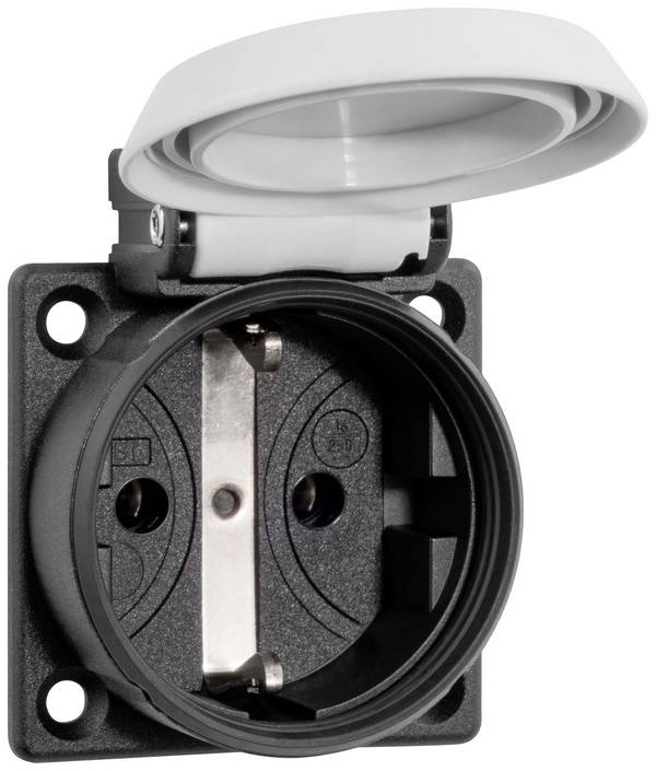 ABL Sursum 1561060  Einbau-Steckdose  mit Deckel IP54 Grau