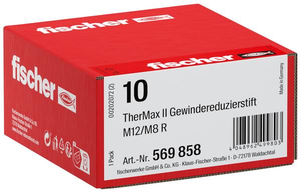 Fischer 569858 TherMax M12/M8 R Gewindereduzierstift   10 St.
