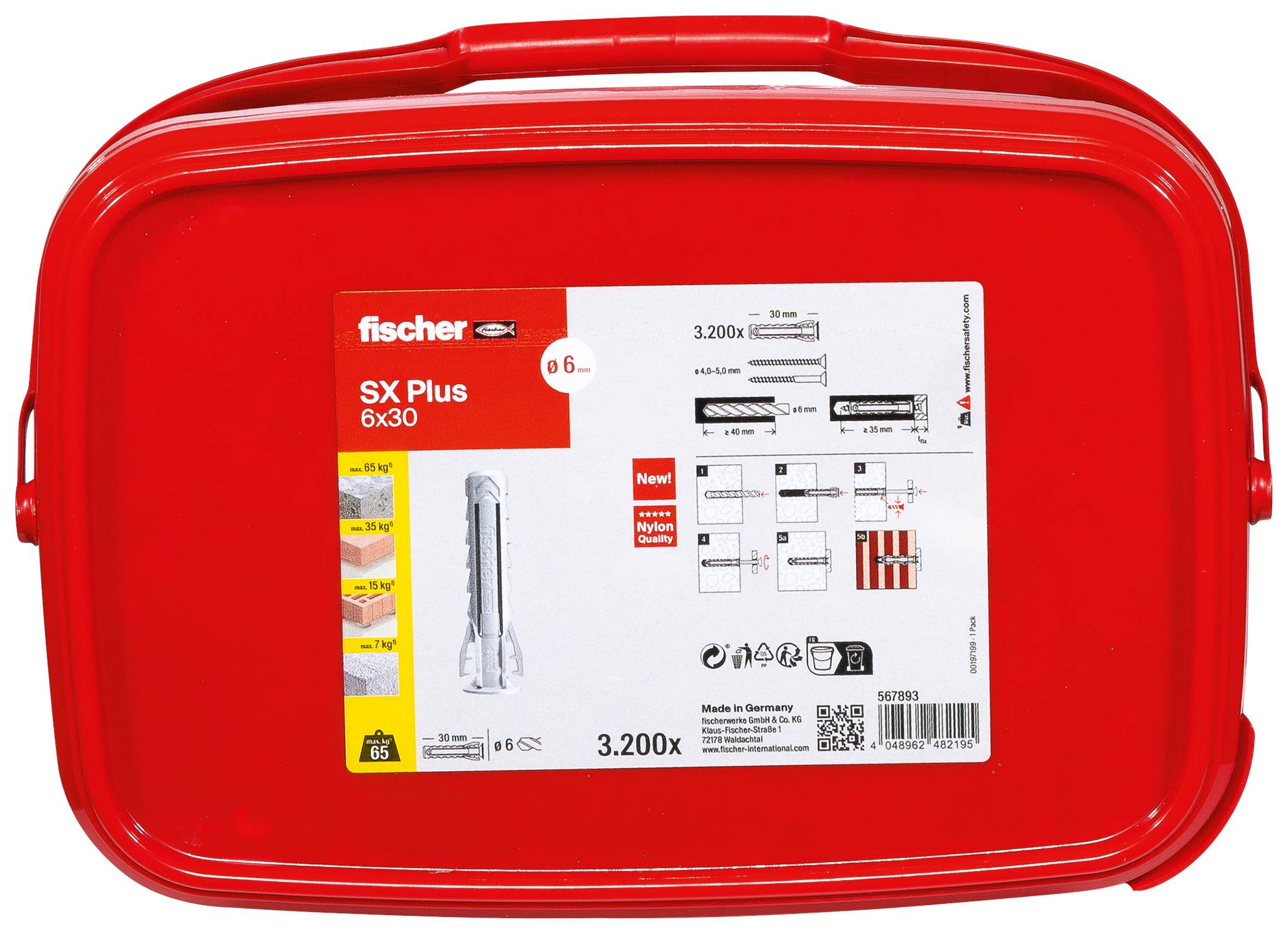 Fischer 567893 SX Plus Spreizdübel 30 mm 6 mm 3200 St.-4