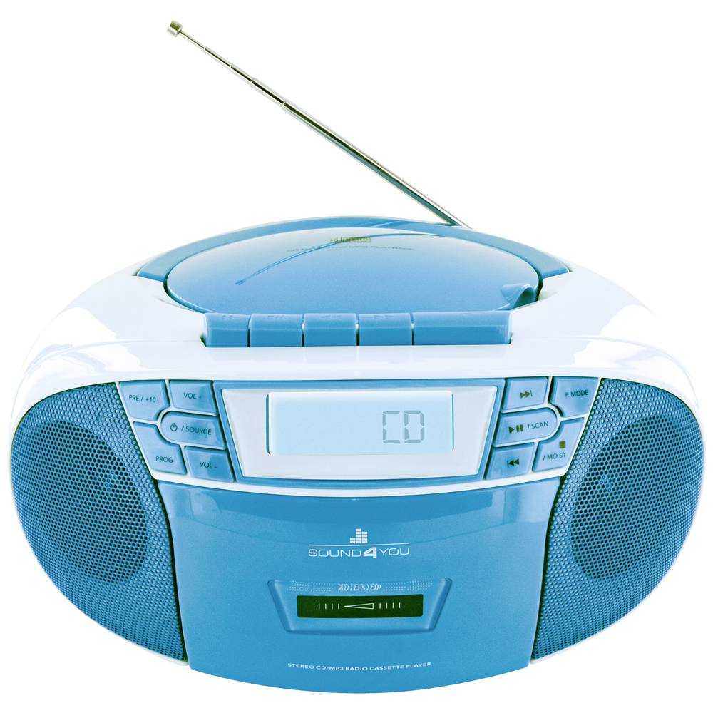 Schwaiger Sound4You Radio-CD-speler VHF (FM), AM, FM CD, FM Blauw