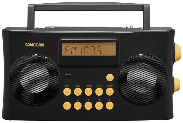 Sangean PR-D17 Taschenradio UKW, AM, FM AUX  Sprachausgabe, Fühlbare Tasten, Weckfunktion Schwarz