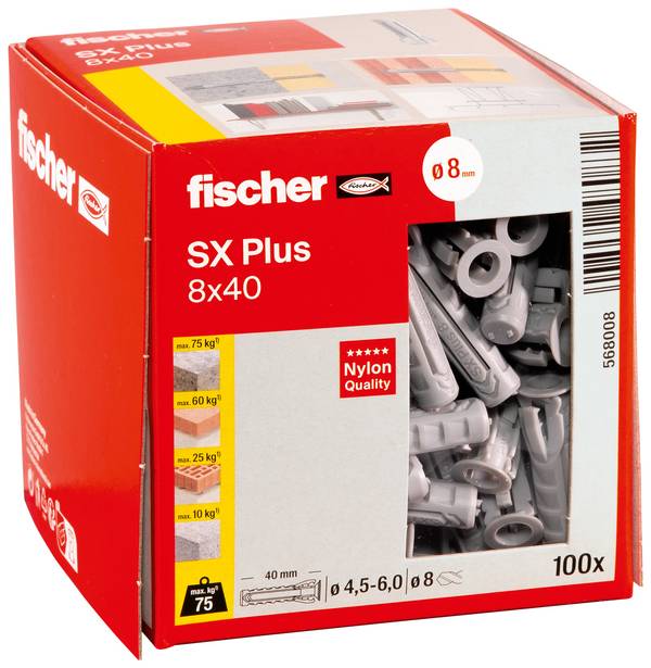 Fischer 568008 SX Plus Spreizdübel 40 mm 8 mm 100 St.