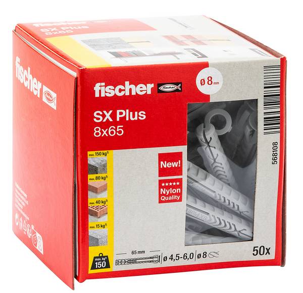 Fischer 568108 SX Plus Spreizdübel 65 mm 8 mm 50 St.