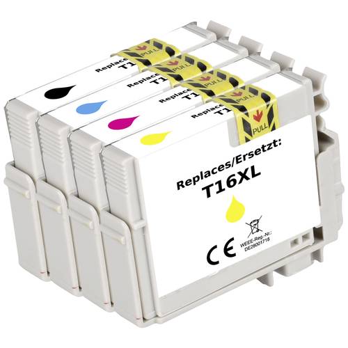 Renkforce Druckerpatrone ersetzt Epson 16XL, T1636, T1631, T1632, T1633, T1634 Kompatibel Kombi-Pack Schwarz, Cyan, Mage...