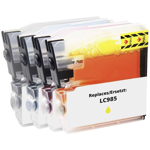 Renkforce Druckerpatrone ersetzt Brother LC-985BK, LC-985C, LC-985M, LC-985Y Kompatibel Kombi-Pack Schwarz, Cyan, Magent...