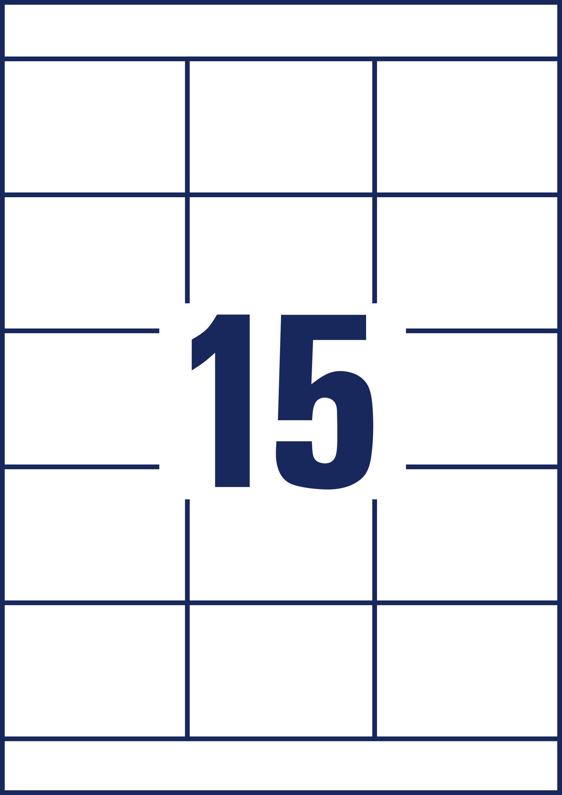 '15' in der Mitte eines Gitternetzes mit insgesamt 12 Kästchen.