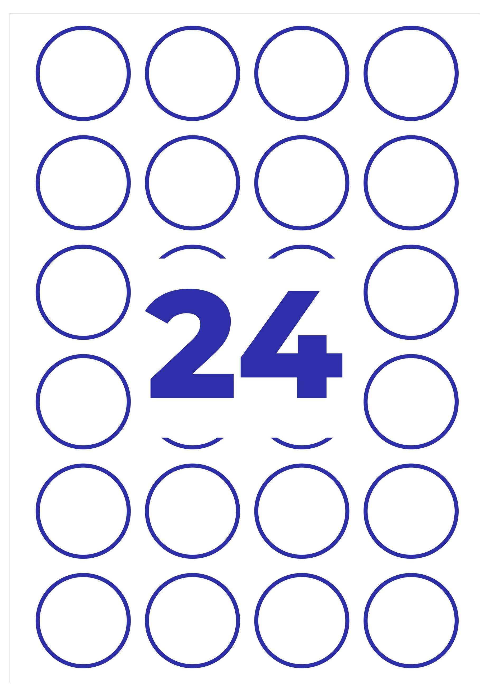 Blaues Logo mit der Zahl '24' in der Mitte, umgeben von einem Raster aus kreisförmigen Konturen.