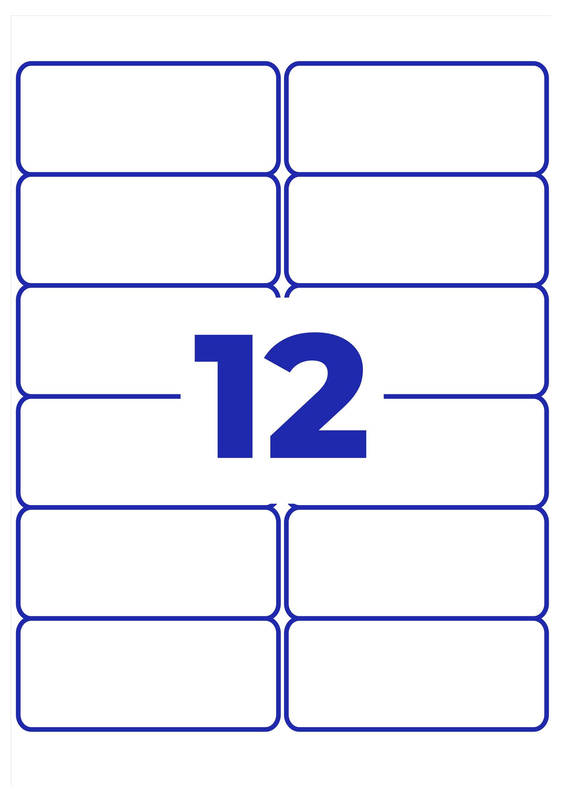 Blaues Symbol mit der Zahl '12' in der Mitte, umgeben von acht leeren abgerundeten Rechtecken in zwei Spalten.