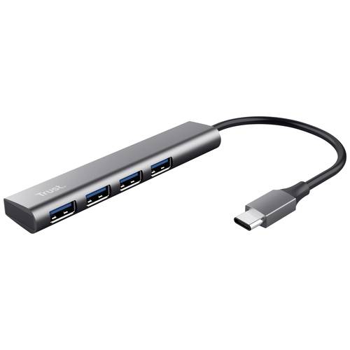 Thumbnail - Trust 24948 USB-Hub 4 Port USB-A USB 3.2 Gen1 5 GBit/s mit USB-C® Stecker Dunkelgrau Halyx-4-port