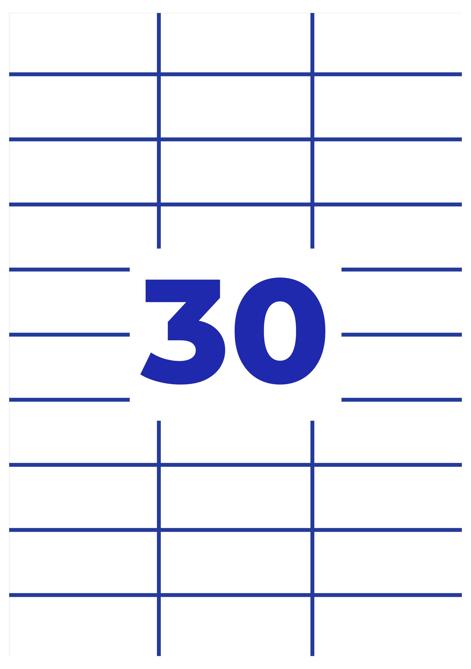 Blaues Kalenderblatt mit der Zahl 30 in der Mitte.