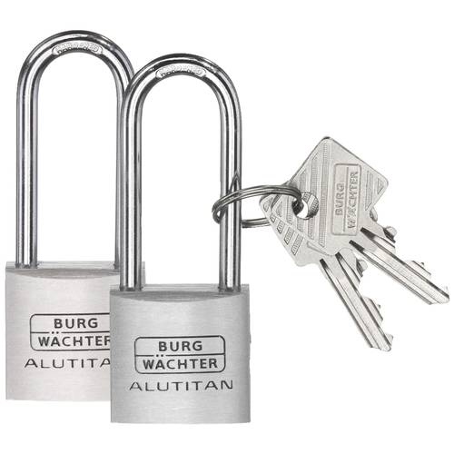 Burg Wächter 36141 Vorhängeschloss 20.90 mm gleichschließend Aluminium Schlüsselschloss