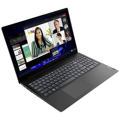 Ein Laptop mit geöffnetem Videokonferenzprogramm zeigt mehrere Personen, die an einem Online-Meeting teilnehmen.