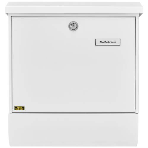 Burg Wächter 31425 SET VARIO 86720 W (EC) Briefkasten Stahl Weiß Schlüsselschloss