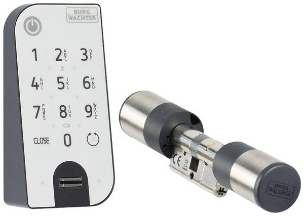 Elektron.Türschl.7602 Zyl.u.Fingerprinttastatur schwarz,VA BURG-WÄCHTER