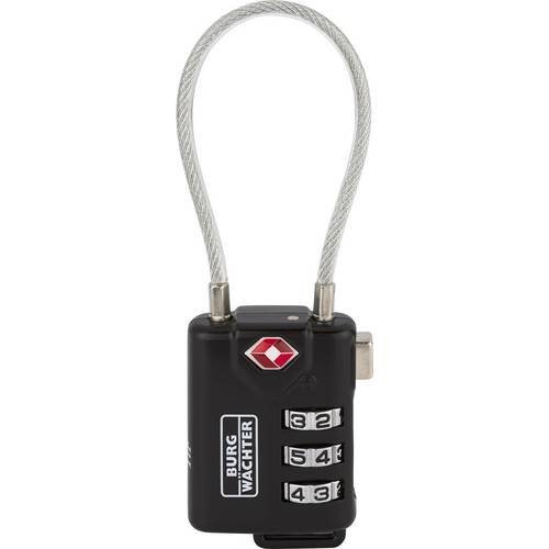 Burg Wächter 32891 Vorhängeschloss 32.80 mm TSA Schwarz Zahlenschloss