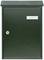 Ein grüner Briefkasten mit Namensschild 'Max Mustermann' und einem Schloss für die sichere Aufbewahrung von Post.