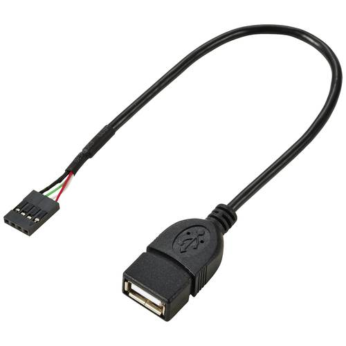 Thumbnail - Renkforce USB-Kabel USB 2.0 Pfostenstecker 4pol., USB-A Buchse 0.20 m Schwarz RF-5719746