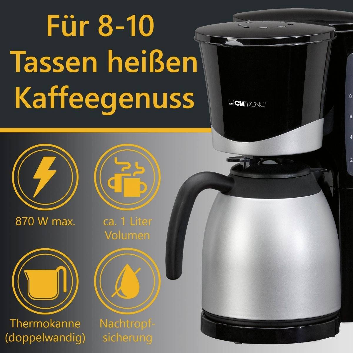 CLATRONIC - Thermo-Kaffeeautomat KA 3327 schwarz-4