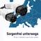 Zwei Typ-2-Ladekabel vor einer Karte von Europa. Text: 'Sorgenfrei unterwegs - Mit Typ-2 Ladekabel in ganz Europa aufladen'.