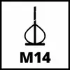 Ein Werkzeug-Symbol mit einem Gewindeschneider und der Beschriftung 'M14' darunter.
