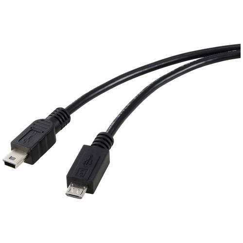 Renkforce USB-Kabel USB 2.0 USB-Micro-B Stecker, USB-Mini-B Stecker 0.50 m Schwarz RF-5720368