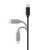 Ein schwarzes USB-C-Kabel ist abgebildet. Zwei unscharfe Kabel erscheinen darunter, was auf Alternativen bzw. verschiedene Blickwinkel hinweist.