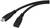 'Schwarzes USB-C-Kabel' mit männlichem und weiblichem Anschluss für Datenübertragung und Aufladen elektronischer Geräte.