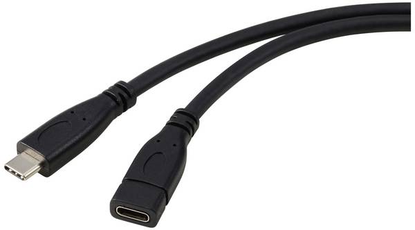 Renkforce USB-Kabel  USB 3.2 Gen1 USB-C® Stecker, USB-C® Buchse 1.00 m Schwarz  RF-5720414