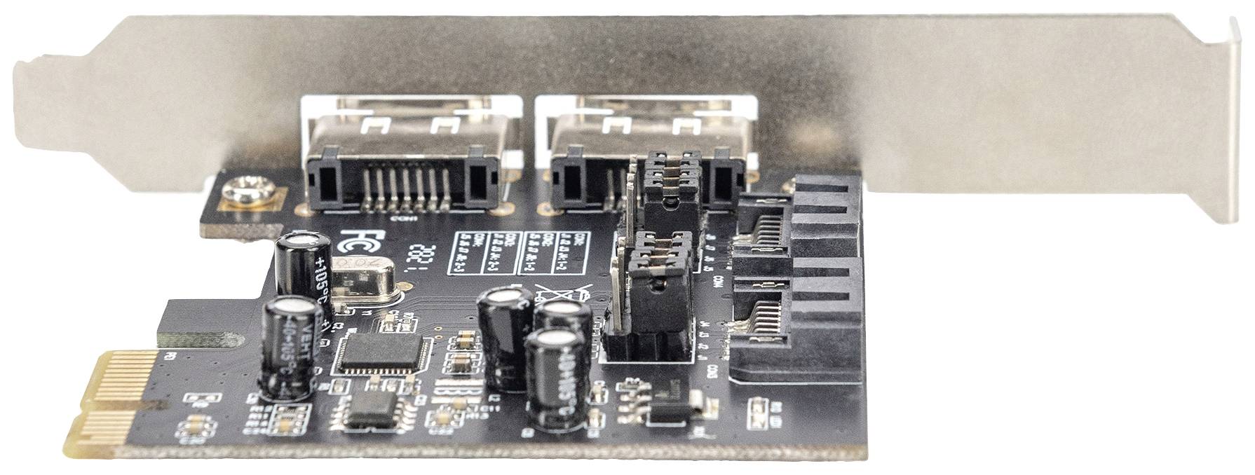 Erweiterungskarte mit zwei USB-Anschlüssen und elektronischen Bauteilen, geeignet für PC-Erweiterungsslots.