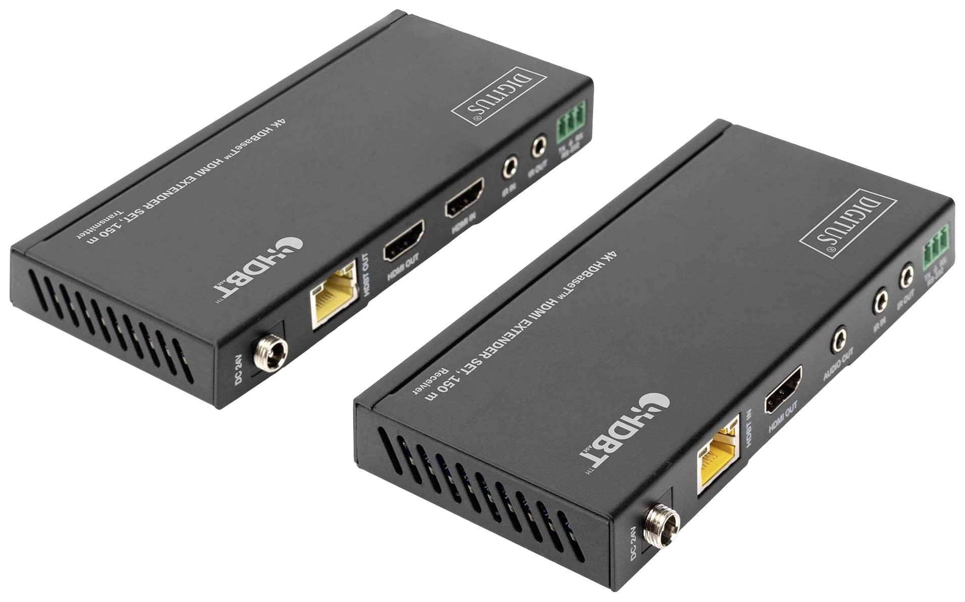 Digitus DS-55508 HDMI / RJ45 Adapter [1x HDMI-Buchse - 2x HDMI-Buchse] Schwarz 4K UHD