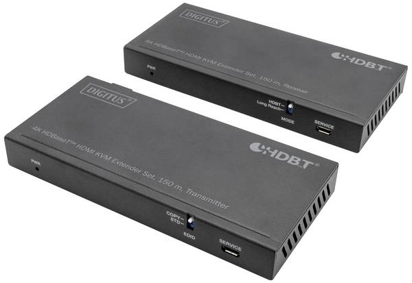 Digitus DS-55526 4K HDBaseT™ 2.0 HDMI KVM Extender Set über Netzwerkkabel RJ45 150 m HDMI® Eingang, RJ45, Infrarot, USB-A (USB 2.0)