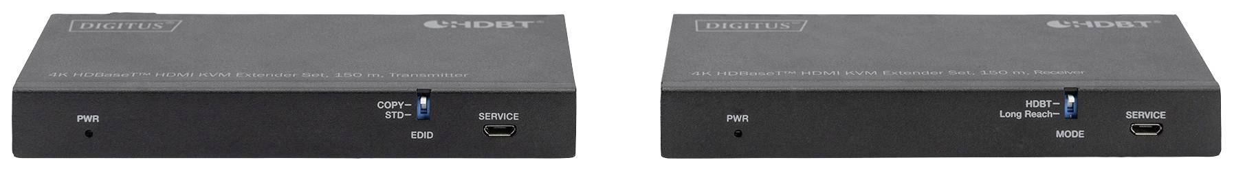 Zwei schwarze, rechteckige Netzwerkgeräte mit Aufschrift 'CONTROL STEP' und Anschlüssen auf der Vorderseite.